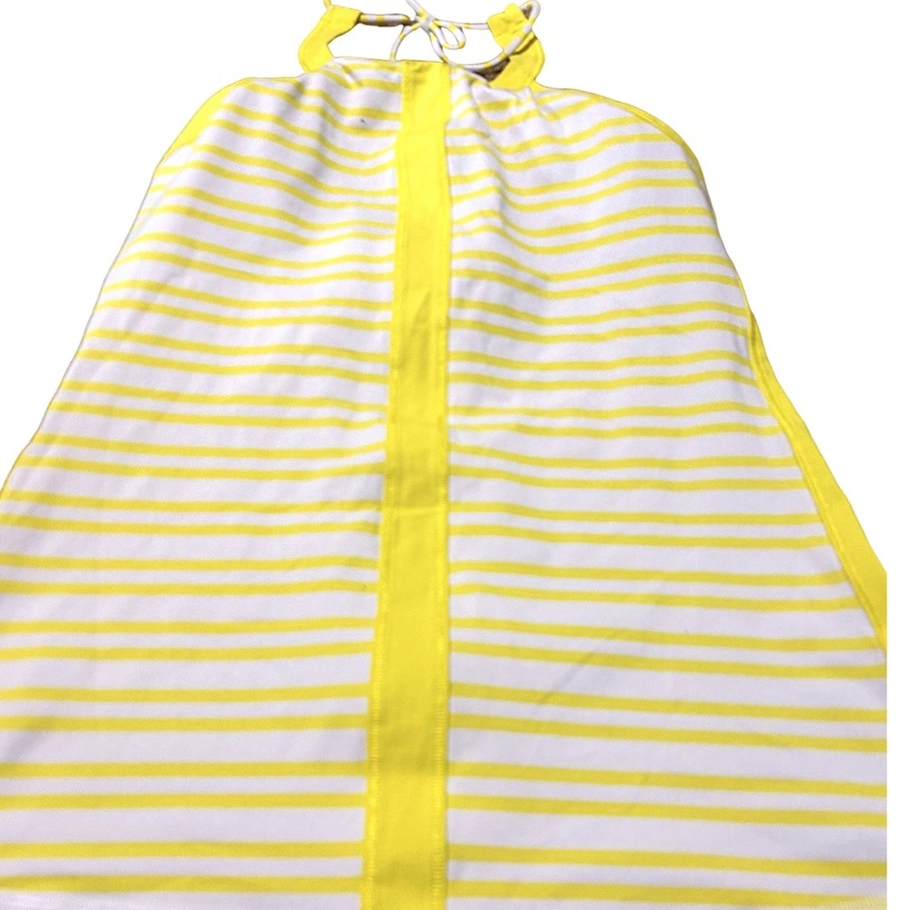 Lululemon Hip To Be Zen Halter Top Yellow White Stripe Size 8 - Picture 12 of 12